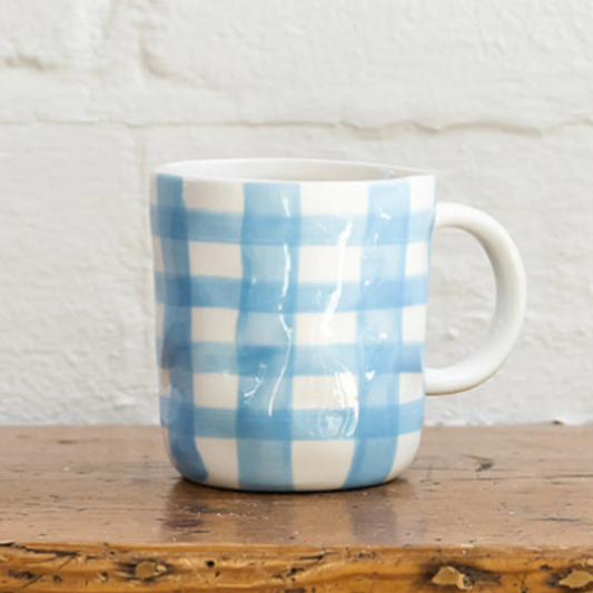 Mug - Cornflower Blue Gingham