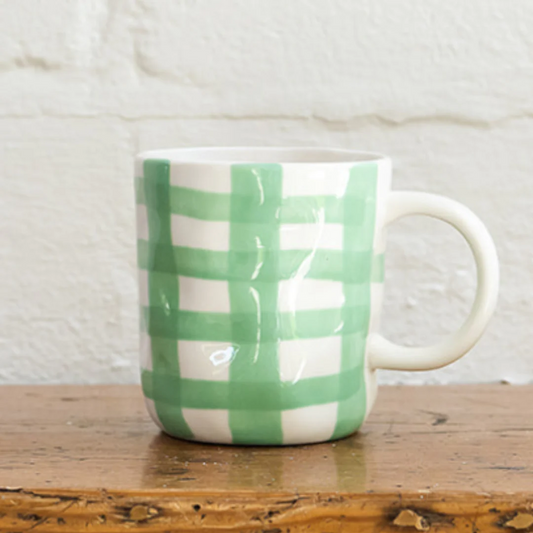 Mug - Mint Green Gingham