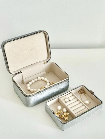 Rectangle Jewellery Case - Silver