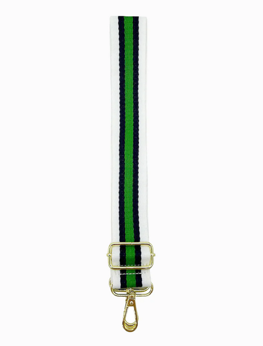 Webbing Bag Strap - White/Navy/Green