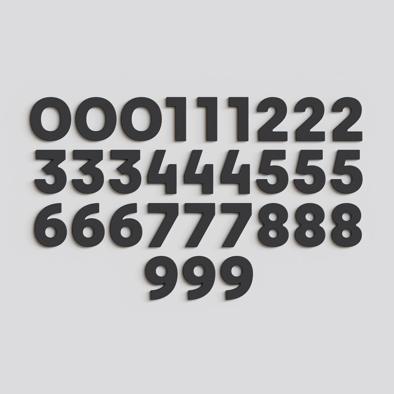 Strong Number Magnets - Black