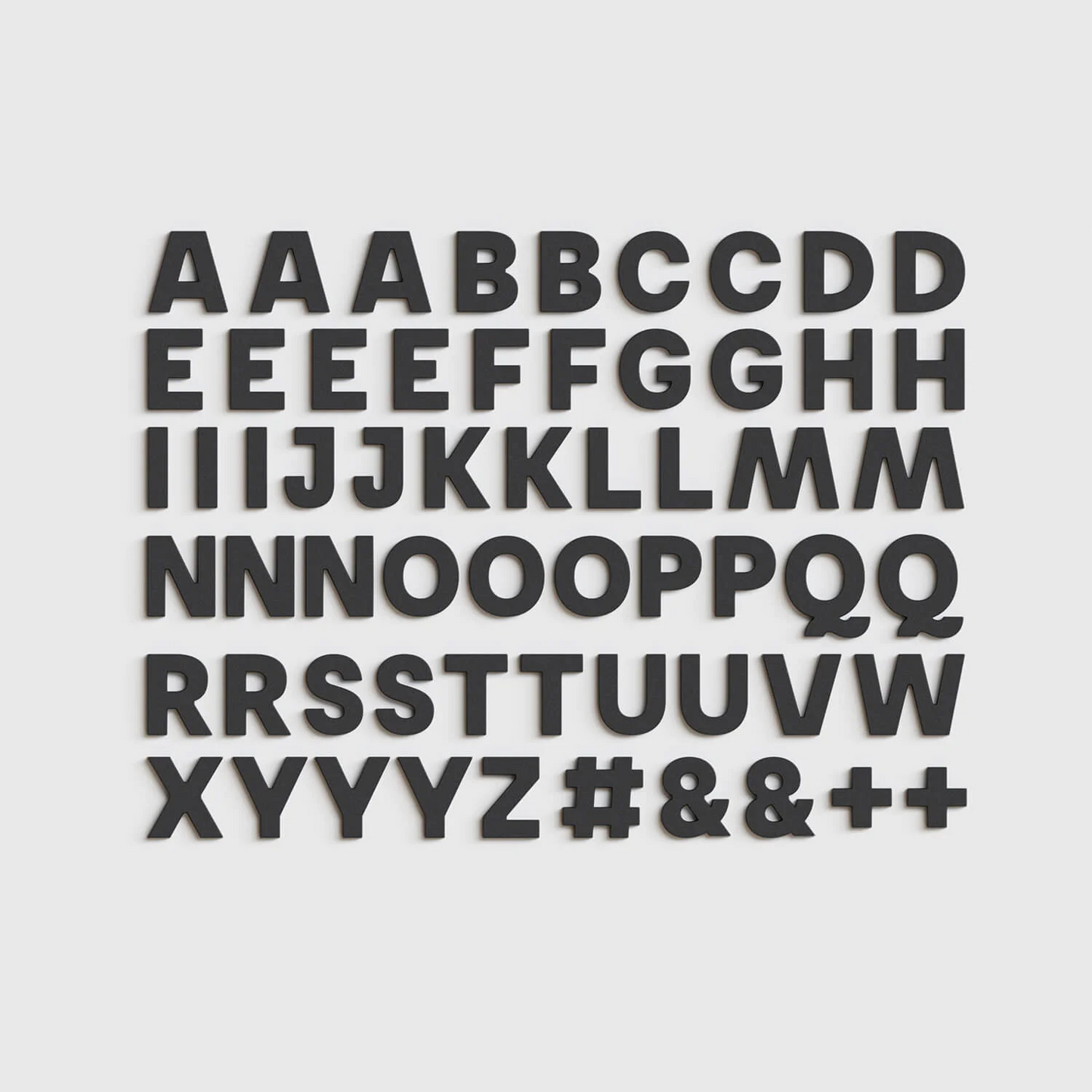 Strong Alphabet Magnets - Black