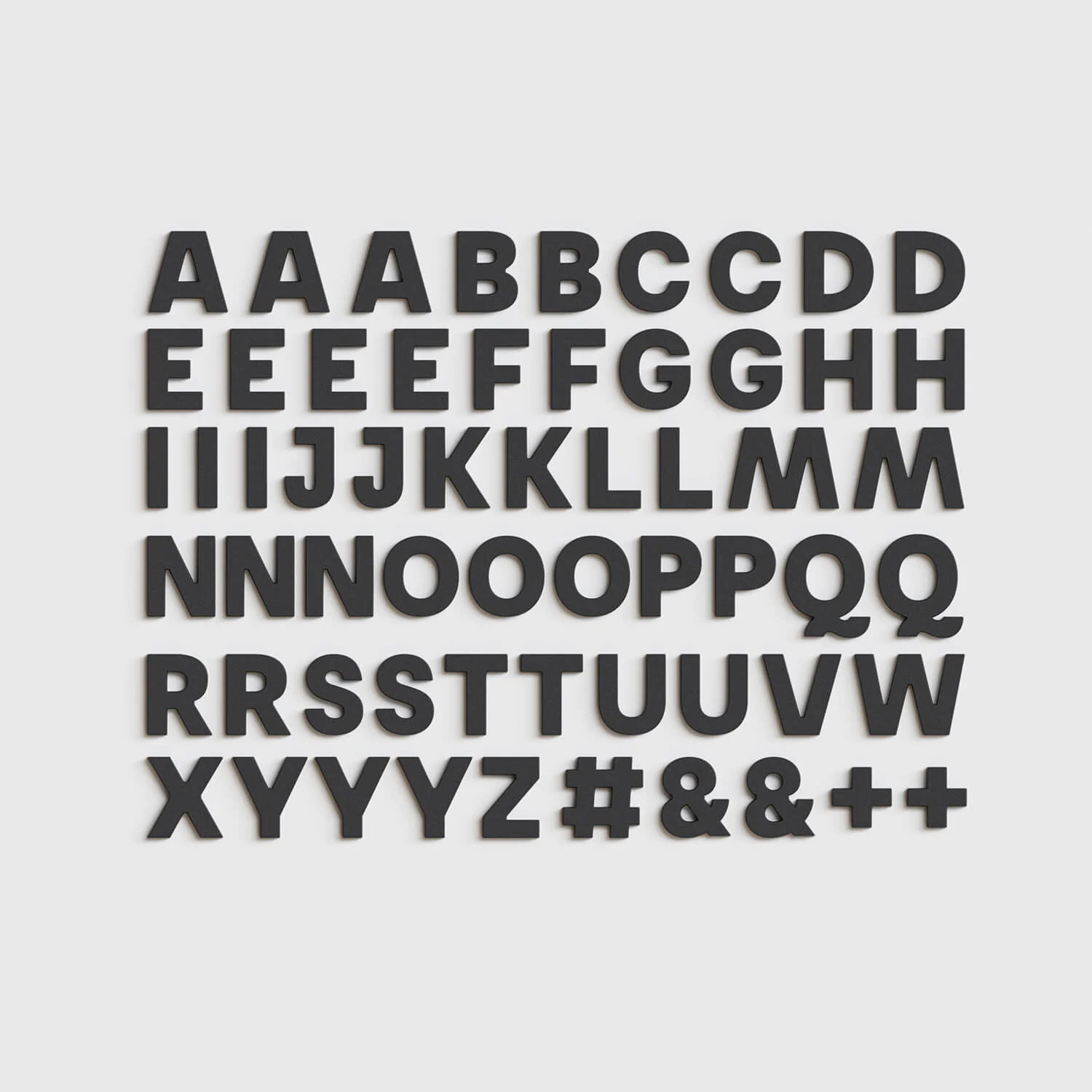 Strong Alphabet Magnets - Black