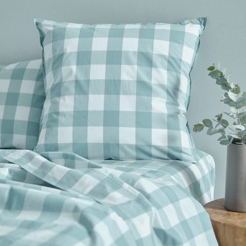 Modella Gingham European Pillowcase Pair - Teal