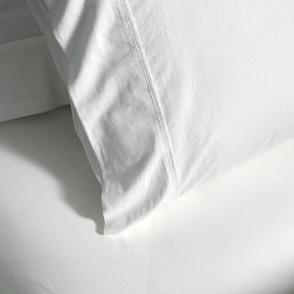Vintage Softwash Cotton Fitted Sheet & Pillowcase Set (Queen) - White