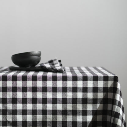 Cucina Gingham Rectangular Tablecloth - Black
