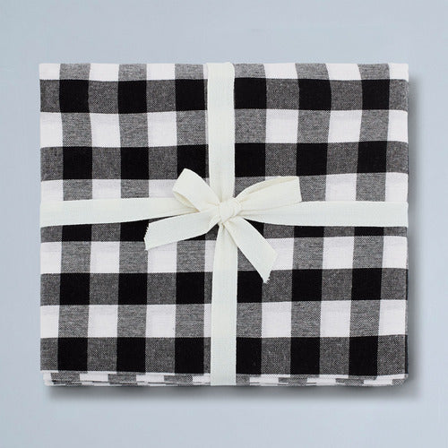 Cucina Gingham Rectangular Tablecloth - Black