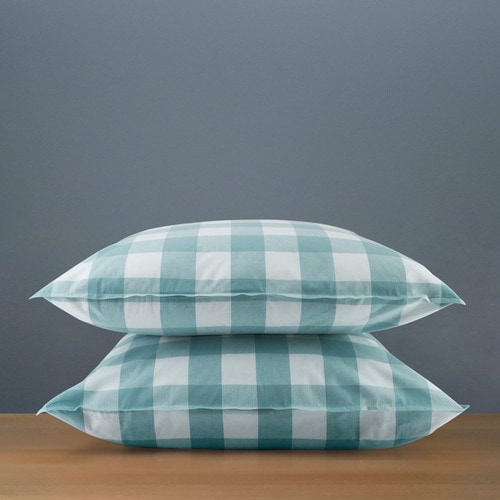 Modella Gingham European Pillowcase Pair - Teal