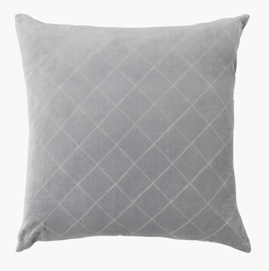 Quilted Velvet Cushion - Smoke