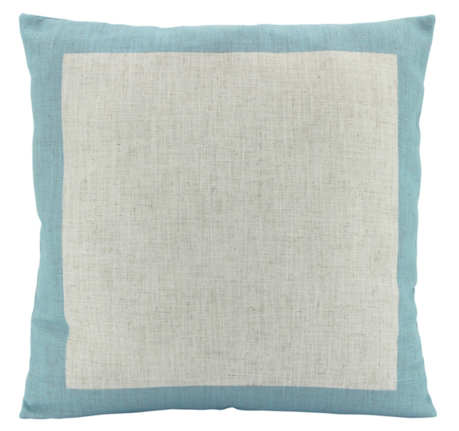 Border Cushion - Sky Blue