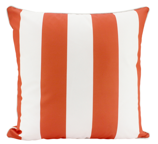 Outdoor Stripe Cushion - Orange