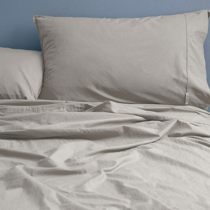 Vintage Softwash Cotton Sheet Set (Single) - Stone